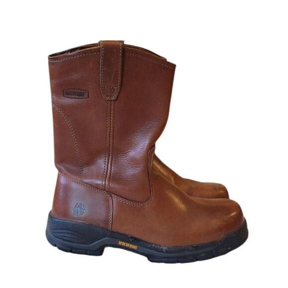 Wolverine Tan Leather Steel Toe Pull-on Work Boots Size 8 main image 7